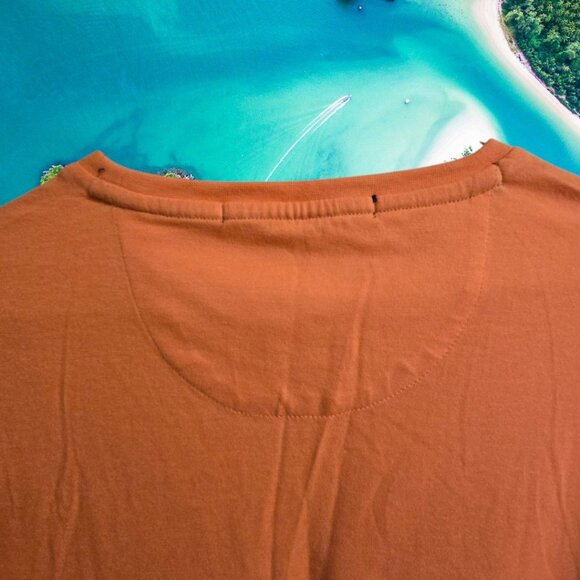 NWT Elvis Presley Blue Hawaii T-Shirt L Peach SS Relax 3-D Print With Palm Trees - Picture 7 of 7